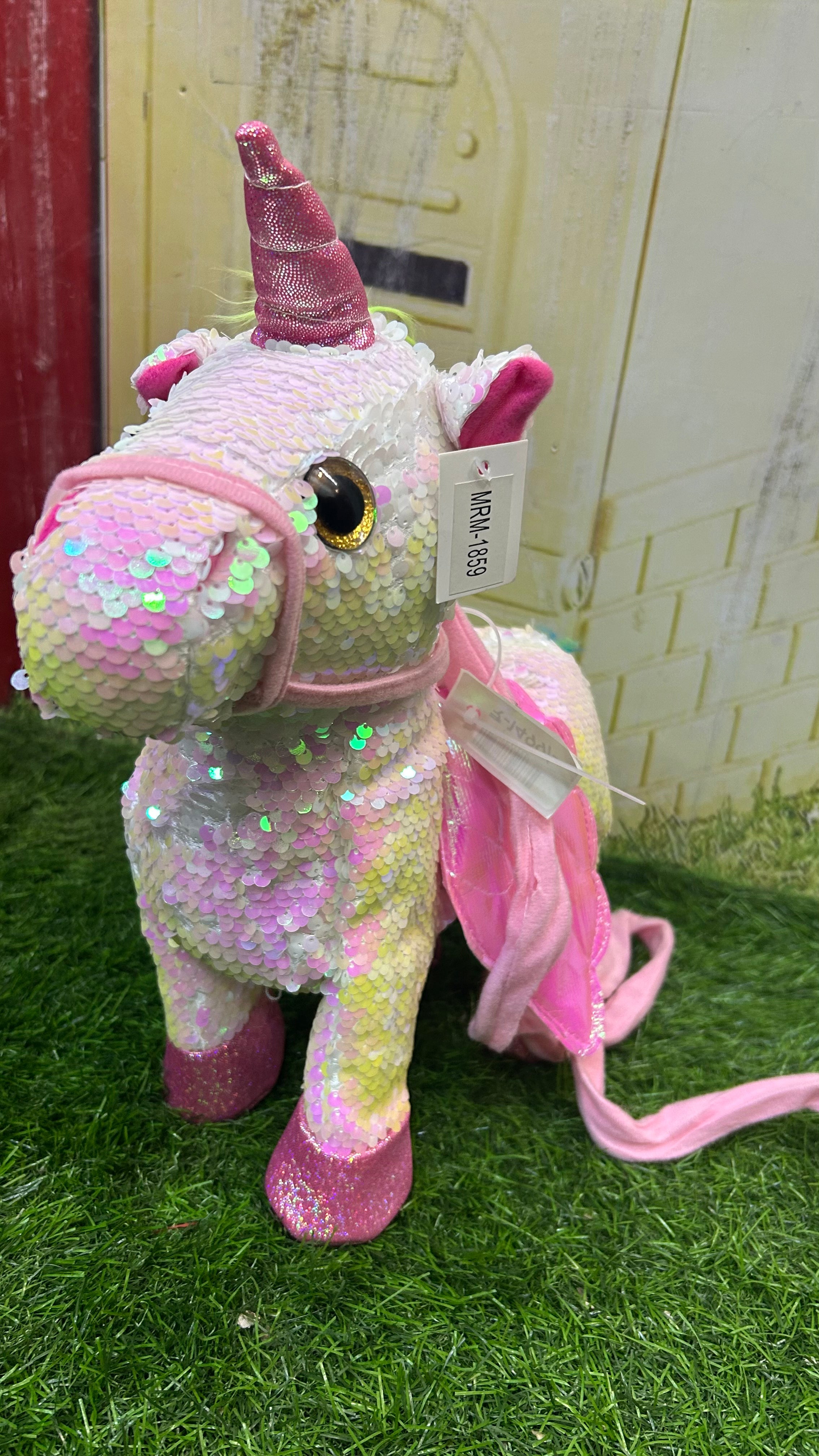 Unicorn With Glittery Silvery Horn And Hooves