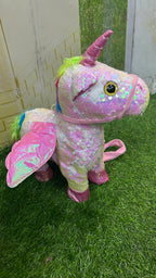 Unicorn With Glittery Silvery Horn And Hooves