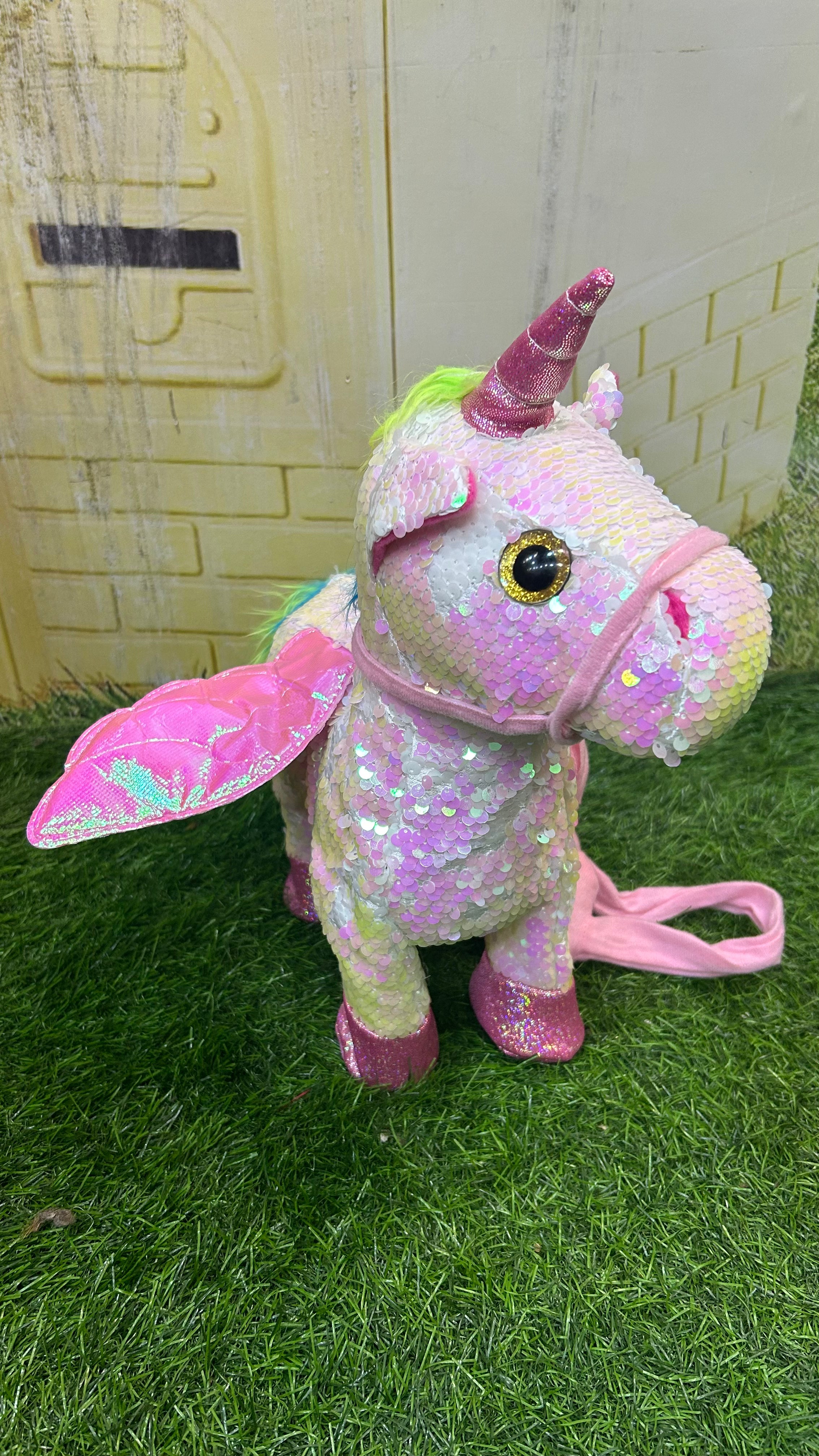 Unicorn With Glittery Silvery Horn And Hooves
