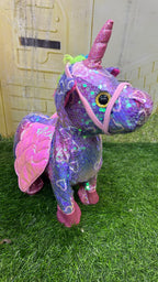Unicorn With Glittery Silvery Horn And Hooves