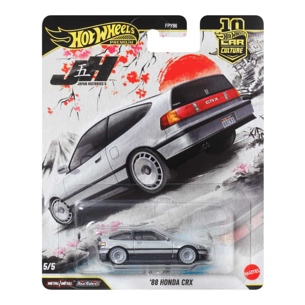 Cocoland Toys Hot Wheels Car Culture '88 Honda CRX Premium Die-Cast Car with Real Riders tyres