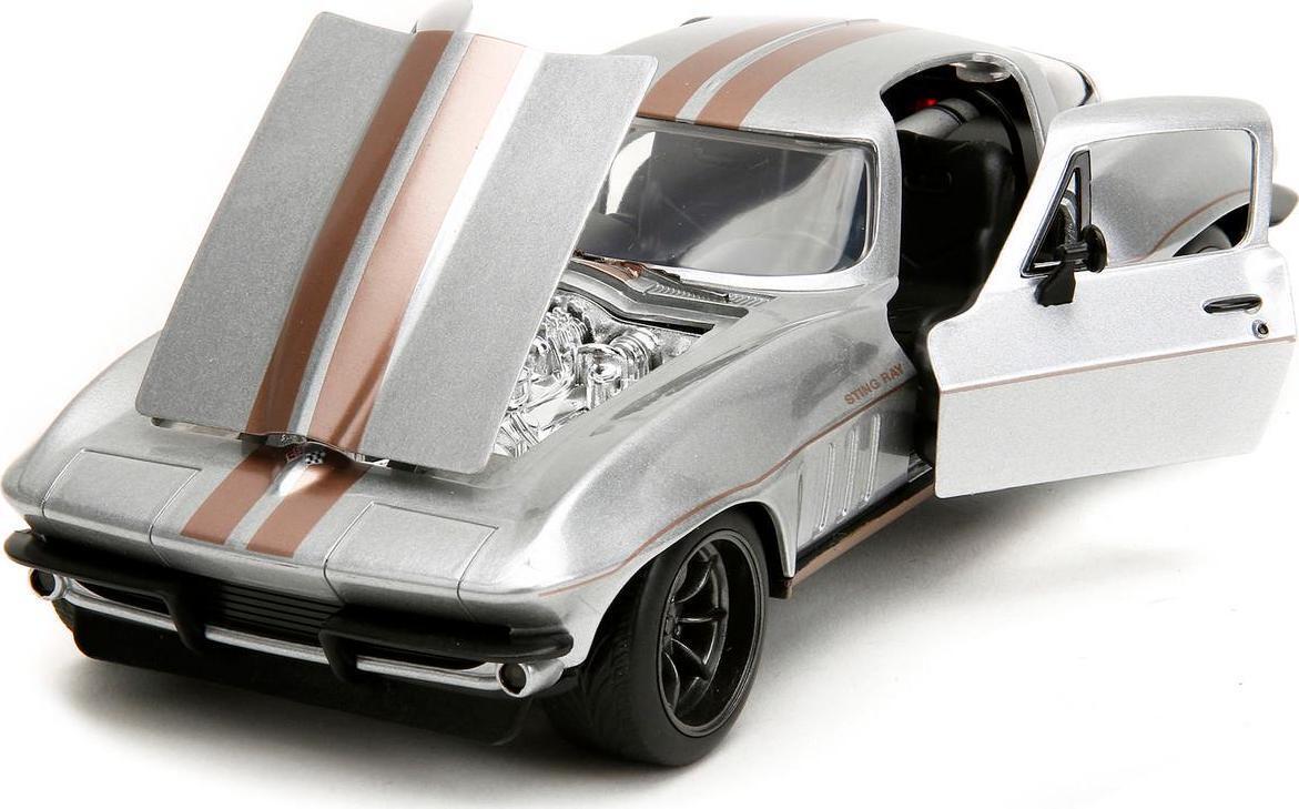 1966 Chevrolet Corvette - Silver with Bronze Stripes - Bigtime Muscle - Jada 1/24 - 34208