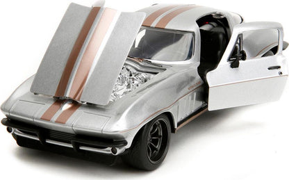 1966 Chevrolet Corvette - Silver with Bronze Stripes - Bigtime Muscle - Jada 1/24 - 34208