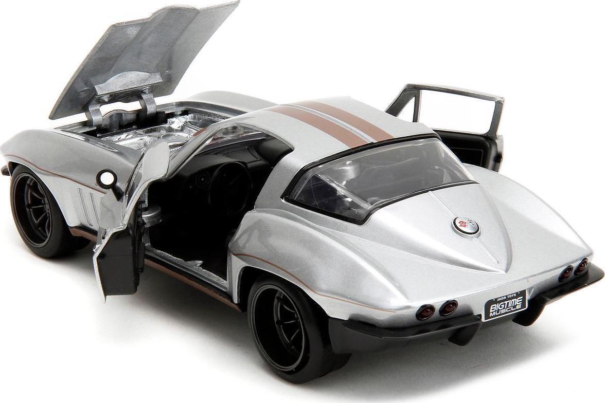 1966 Chevrolet Corvette - Silver with Bronze Stripes - Bigtime Muscle - Jada 1/24 - 34208