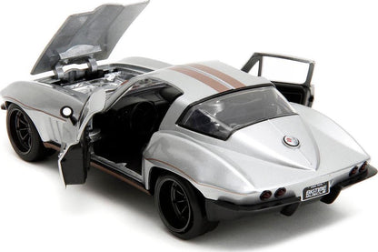 1966 Chevrolet Corvette - Silver with Bronze Stripes - Bigtime Muscle - Jada 1/24 - 34208