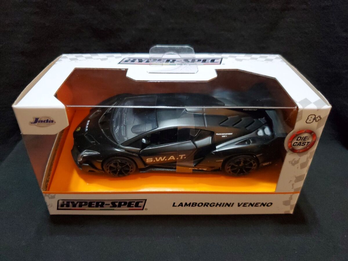 JADA DIECAST 1:32 SCALE HYPER-SPEC LAMBORGHINI VENENO S.W.A.T. POLICE CAR, New