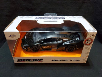 JADA DIECAST 1:32 SCALE HYPER-SPEC LAMBORGHINI VENENO S.W.A.T. POLICE CAR, New