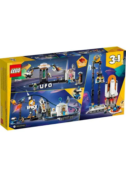 LEGO Creator Space Roller Coaster 31142 Building Toy Set for Ages 9+; A Roller Coaster, Drop Tower and Carousel