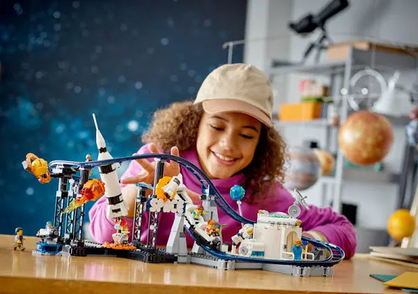 LEGO Creator Space Roller Coaster 31142 Building Toy Set for Ages 9+; A Roller Coaster, Drop Tower and Carousel