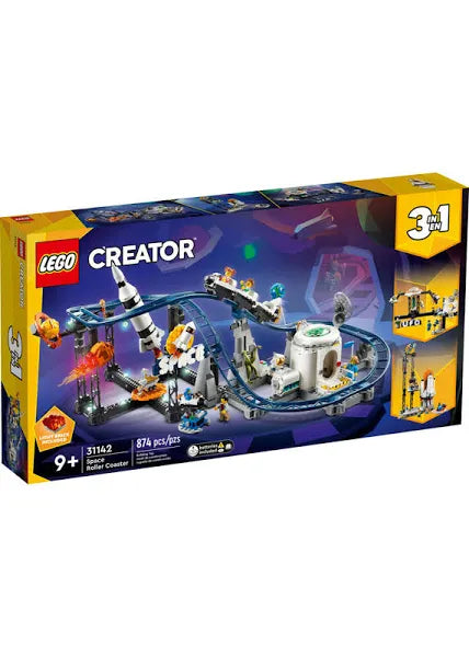 LEGO Creator Space Roller Coaster 31142 Building Toy Set for Ages 9+; A Roller Coaster, Drop Tower and Carousel
