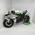 Speed Motocycle 1:9 Scale Kawasaki Ninja H2R Diecast Motorcycle Model with Display Stand ( White )