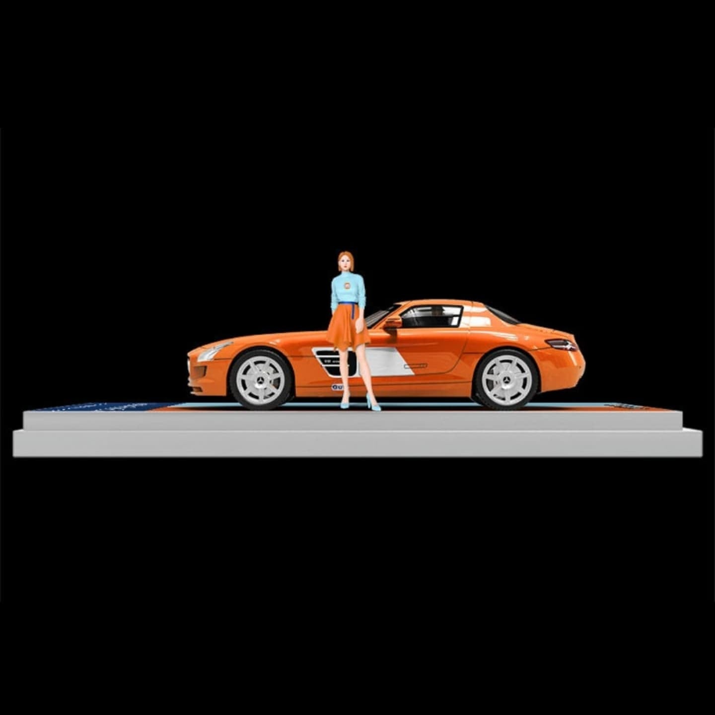 Timemicro Mercedes- Benz SLS AMG 1:64 Scale Model With Figure