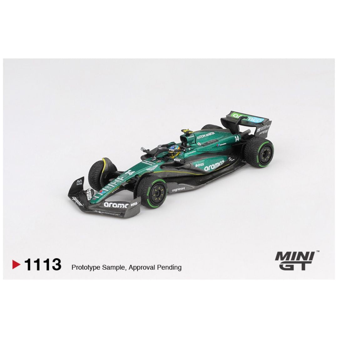 MINI GT #1113: Aston Martin AMR24 #14 Fernando Alonso F1 2024