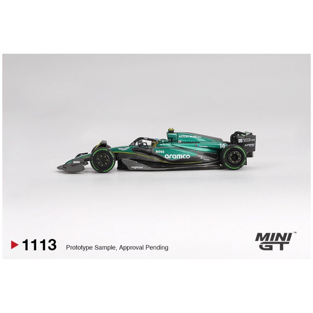 MINI GT #1113: Aston Martin AMR24 #14 Fernando Alonso F1 2024