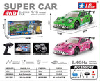 Hstar Super Car 1:16 Scale RC Porsche 911 GT3 Roxy Pink Remote Control Drift Car 4WD Functionality And Spray Feature