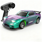 LDRC 1/64 Scale RC Drift Racer Mazda RX7 Body High-Speed Motor Metallic Purple-To-Green Chameleon Paint Finish