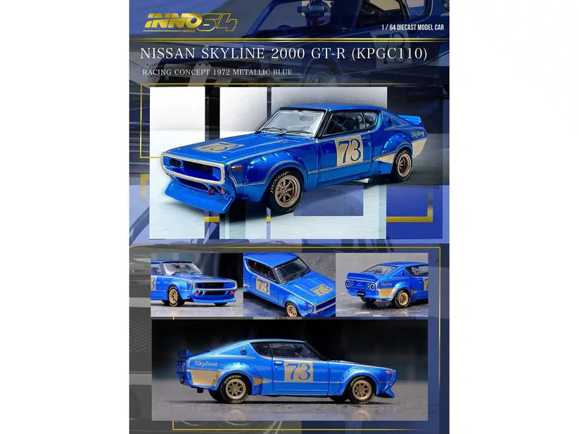 INNO64 - Nissan Skyline 2000 GT-R (KPGC110) Racing Concept 1972  - Scale 1/64 IN64-KPGC110RC-