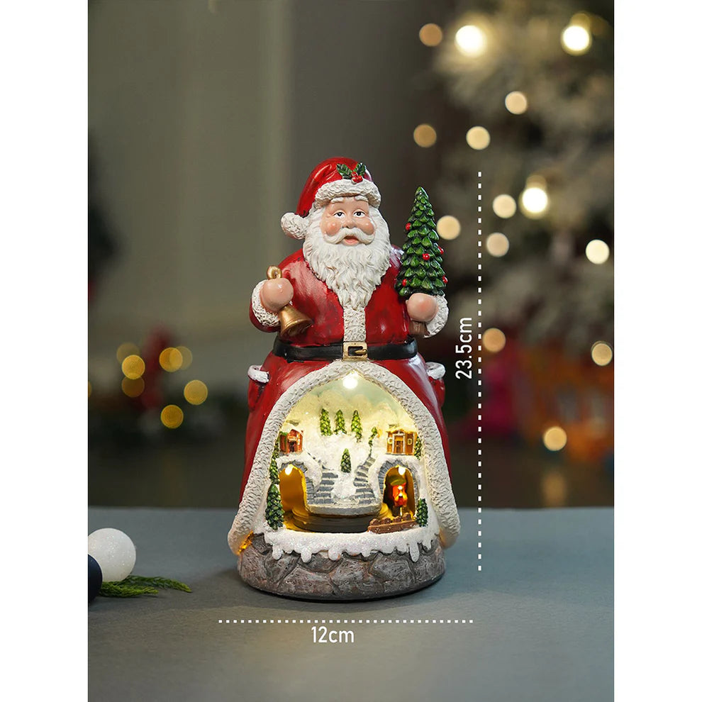 Santa Belly Train Rotating, Musical & Lit Christmas Decoration
