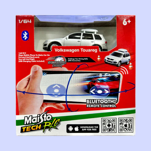 Maisto to Tech R/C Volkswagen Touareg Car Bluetooth Remote Control 1/64 scale (Silver)