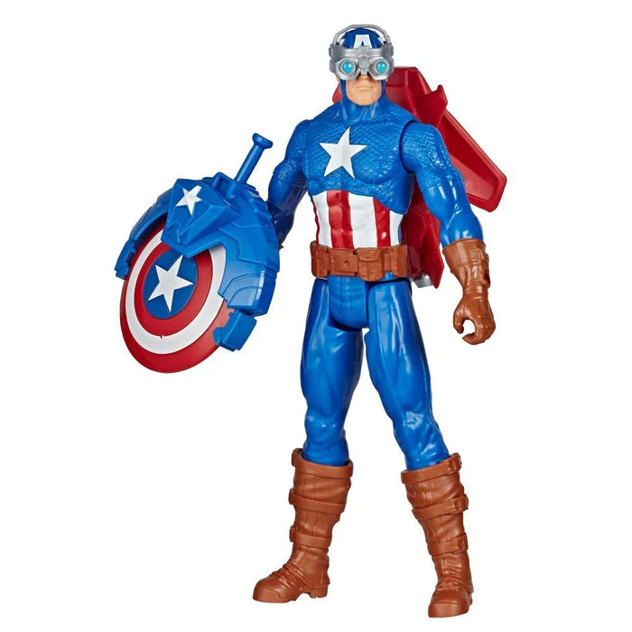 Marvel Avengers Titan Hero Series Blast Gear Captain America, With Launcher, Projectile 2 Accessories