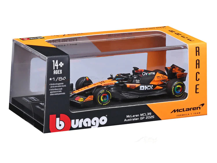 Bburago F1 MCLAREN MCL39 2025 Oscar Piastri -Australia GP 1/64 Scale Model Car
