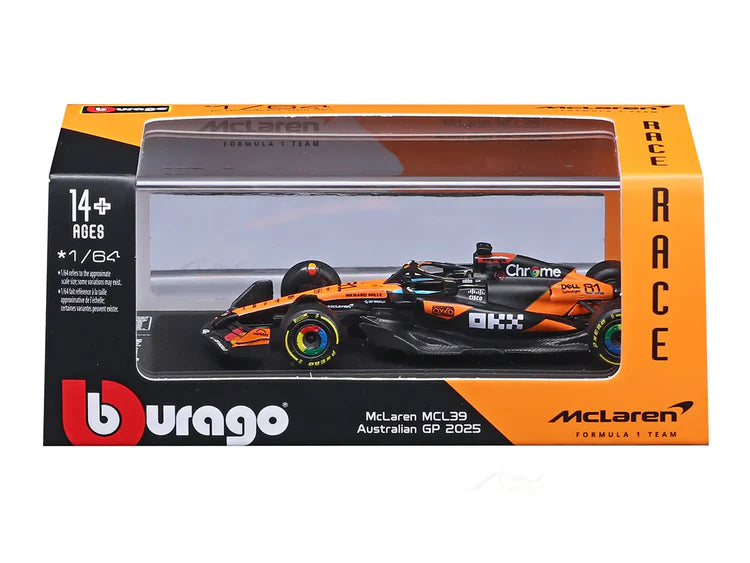Bburago F1 MCLAREN MCL39 2025 Oscar Piastri -Australia GP 1/64 Scale Model Car