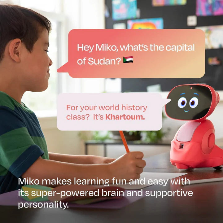 Miko 3: AI-Powered Smart Robot for Kids | STEAM Learning & Educational Robot | Interactive Robot with Learning apps & Unlimited Games | Birthday Gift for Girls & Boys Aged 5-12| Red