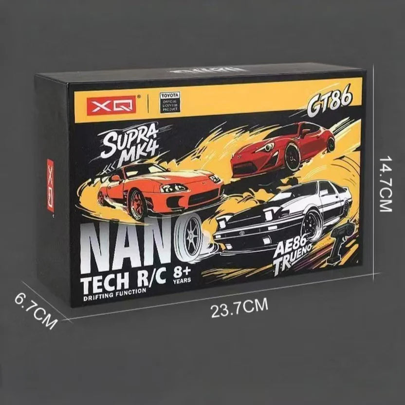 XQ Nano Tech R/C Officially Licensed Supra MK4 Bomex First & Furious 4WD 1:64 Drift Car