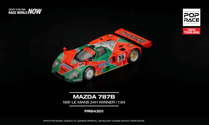 Poprace 1/64 MAZDA 787B 1991 LE MANS 24H WINNER Diecast