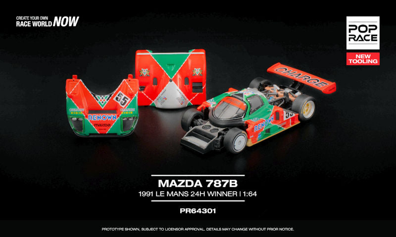 Poprace 1/64 MAZDA 787B 1991 LE MANS 24H WINNER Diecast