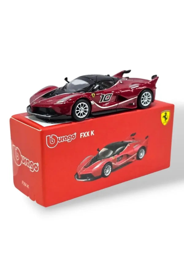 Red Ferrari FXX K diecast model with racing graphics Cocoland Toys