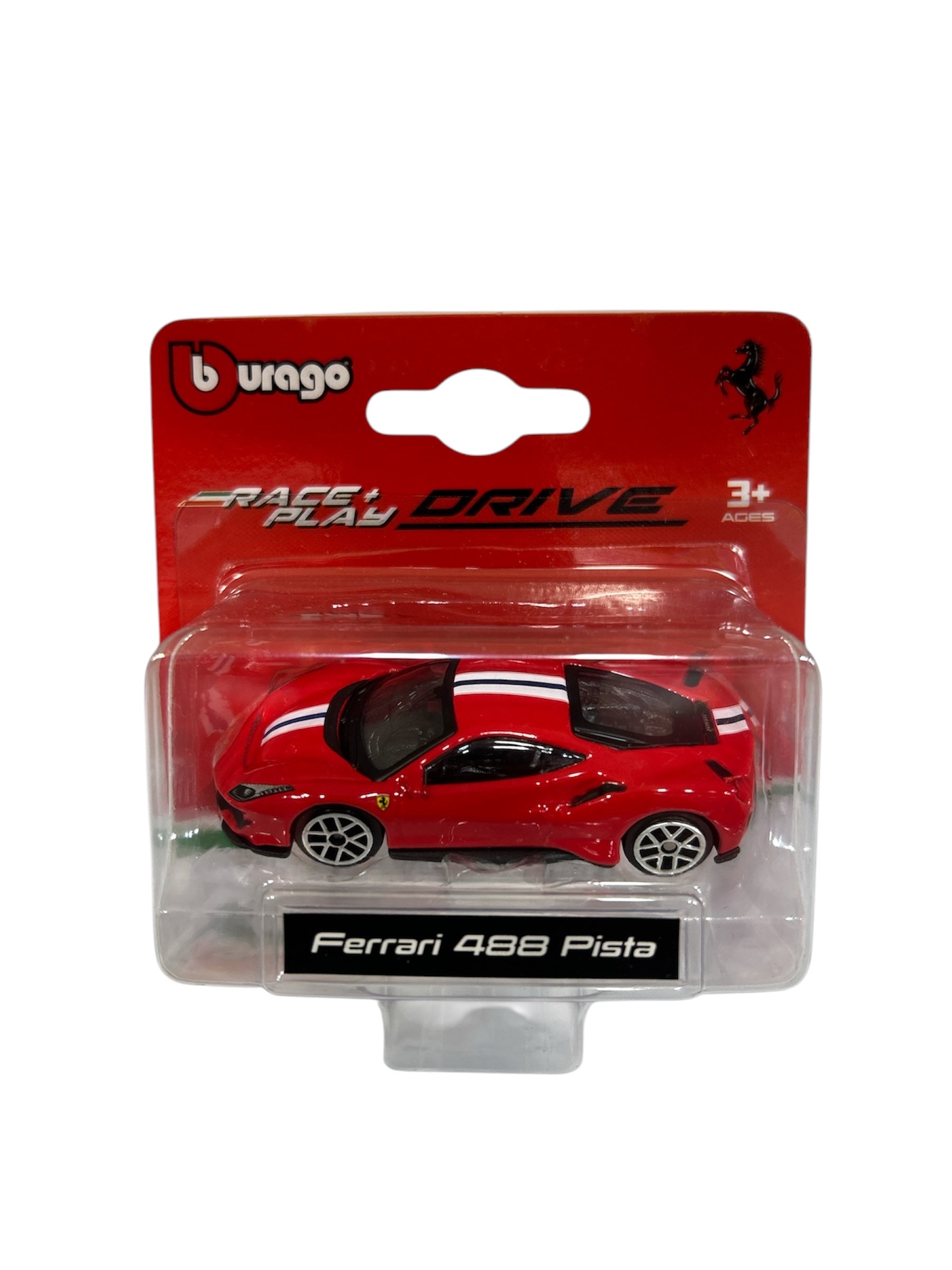 Bburago Ferrari 488 Pista red diecast model in blister pack Cocoland Toys