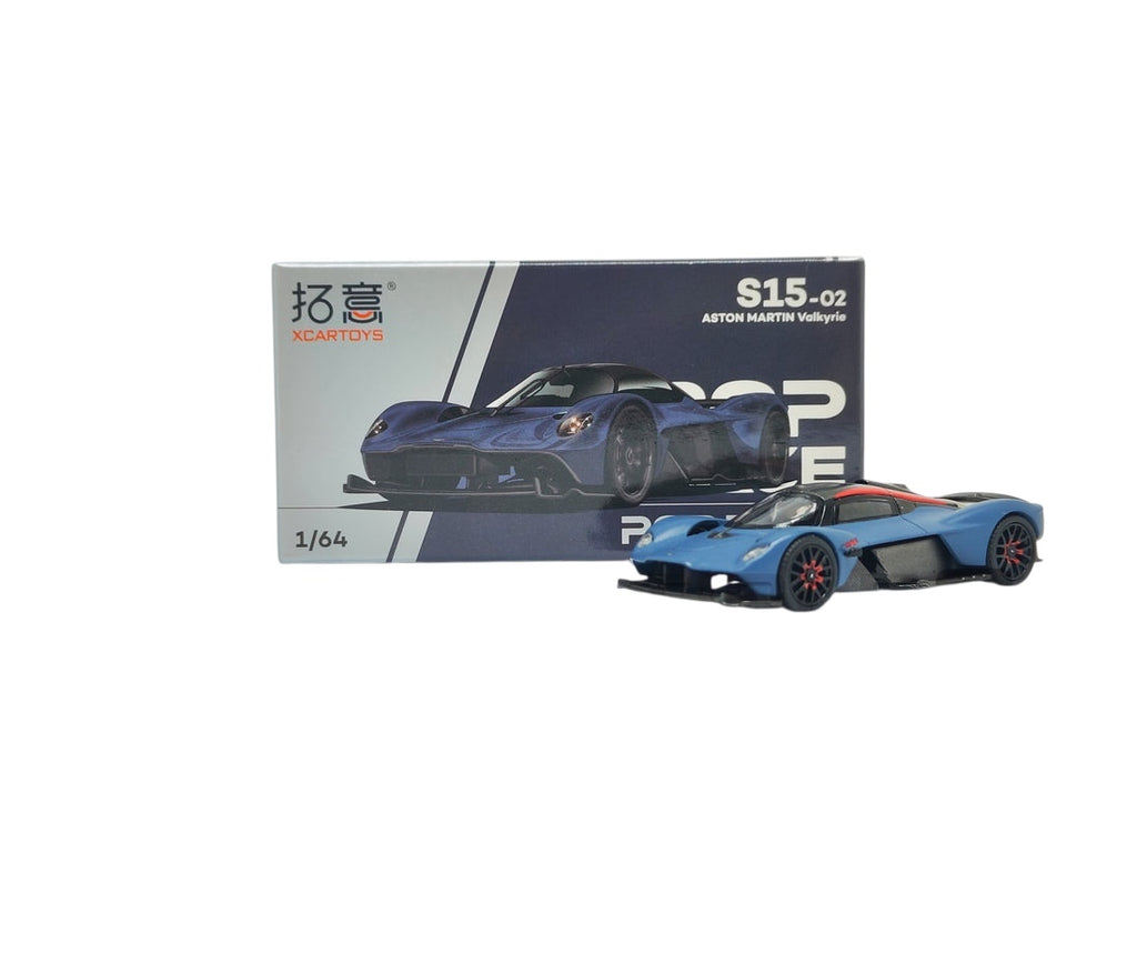 XCartoys Pop Race Aston Martin Valkyrie Blue 1:64 Scale