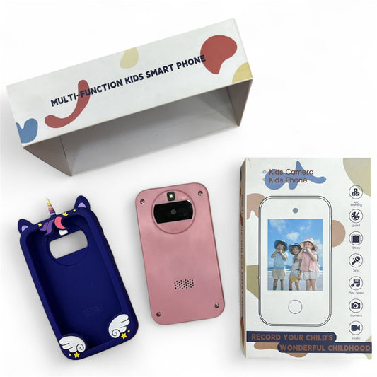 Kids Smart Phone for Girls and Boys, Festival Birthday Gifts for Girls Boys Age 3-10 Kids Toys Cell Phone, 2.8" Touchscreen Learning Play Toy Phone with Dual Camera, Game, Music Player (Pink) (Blue)