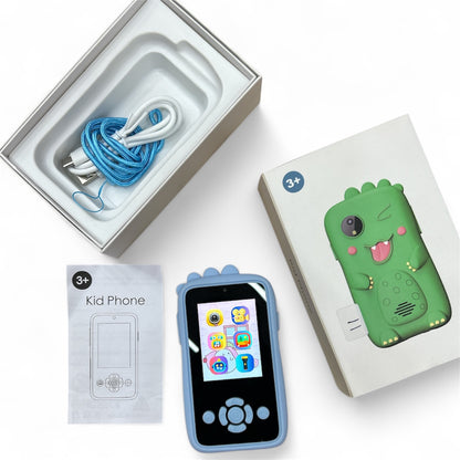 Happy Hues Smart phone Toy with MP3 Music Player Dual Camera for Selfies- in Built Games 2.4" Screen 8MP Camera Toys for Boys & Girls- Green,Sky Blue, Green