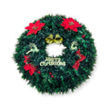Artificial Christmas Wreath with Bells and Bows