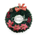 Merry Christmas Floral Wreath with Bow Artificial Red Poinsettia Christmas Wreath