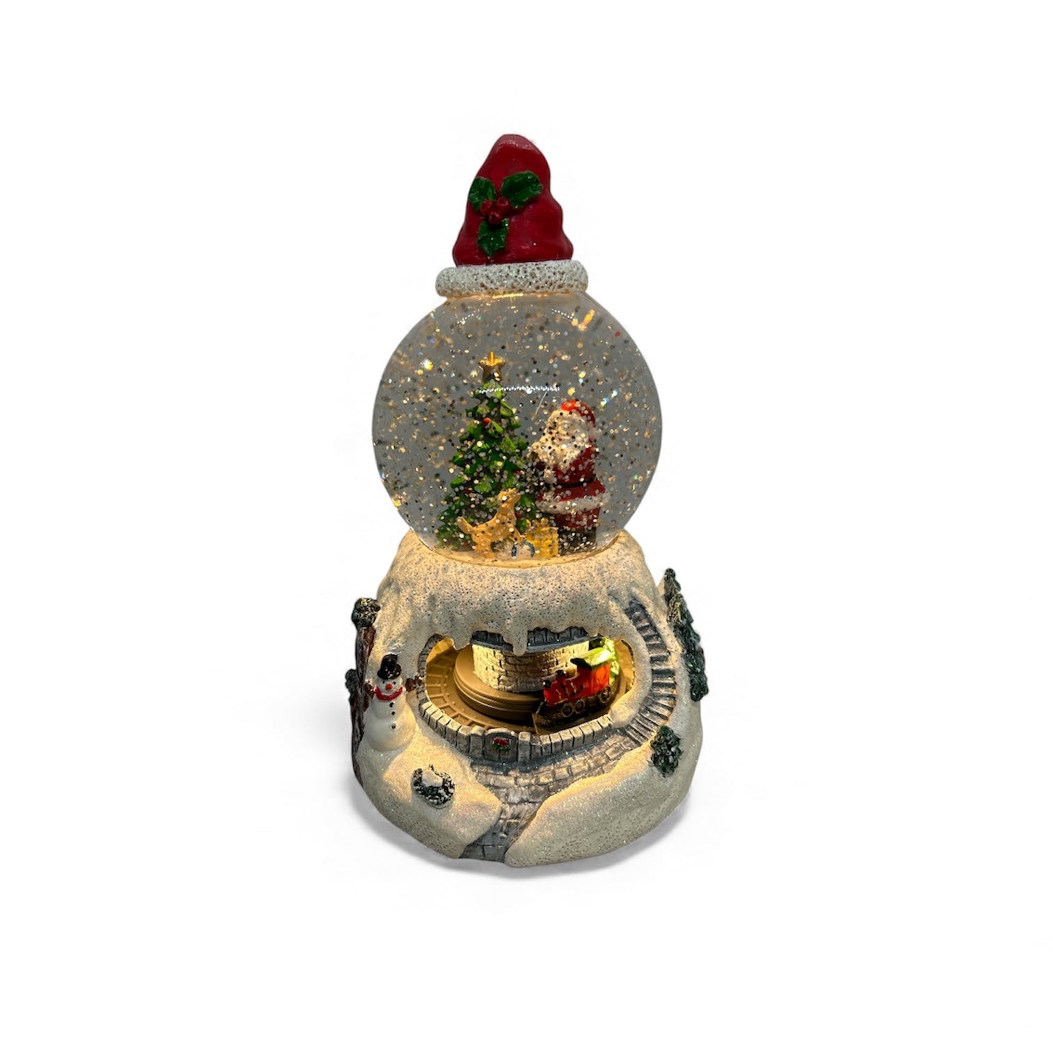 Musical Santa Out Of The Chimney Water Globe