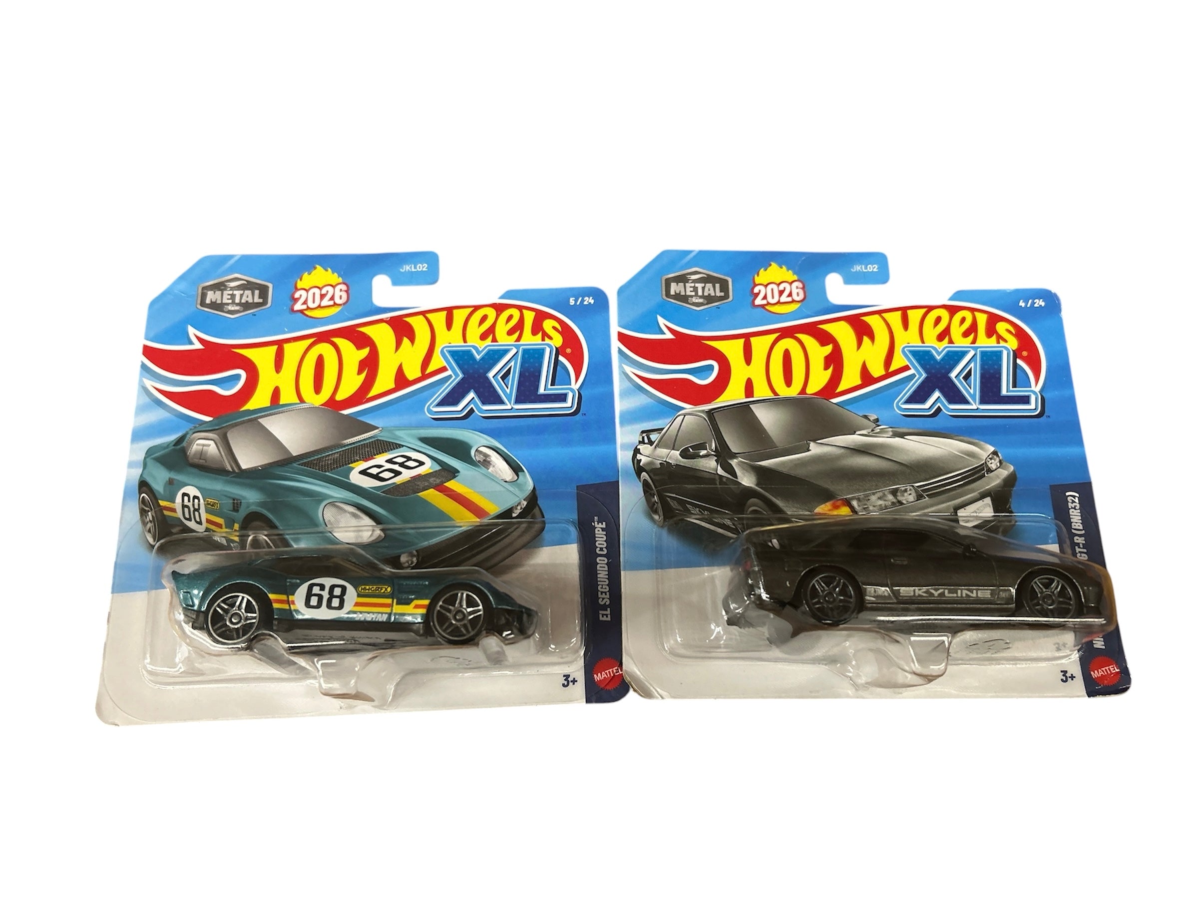 Hot Wheels XL 1:43 Scale "El Segundo Coupe" and Nissan Skyline GT-R (BNR32) ( Set Of 2 )