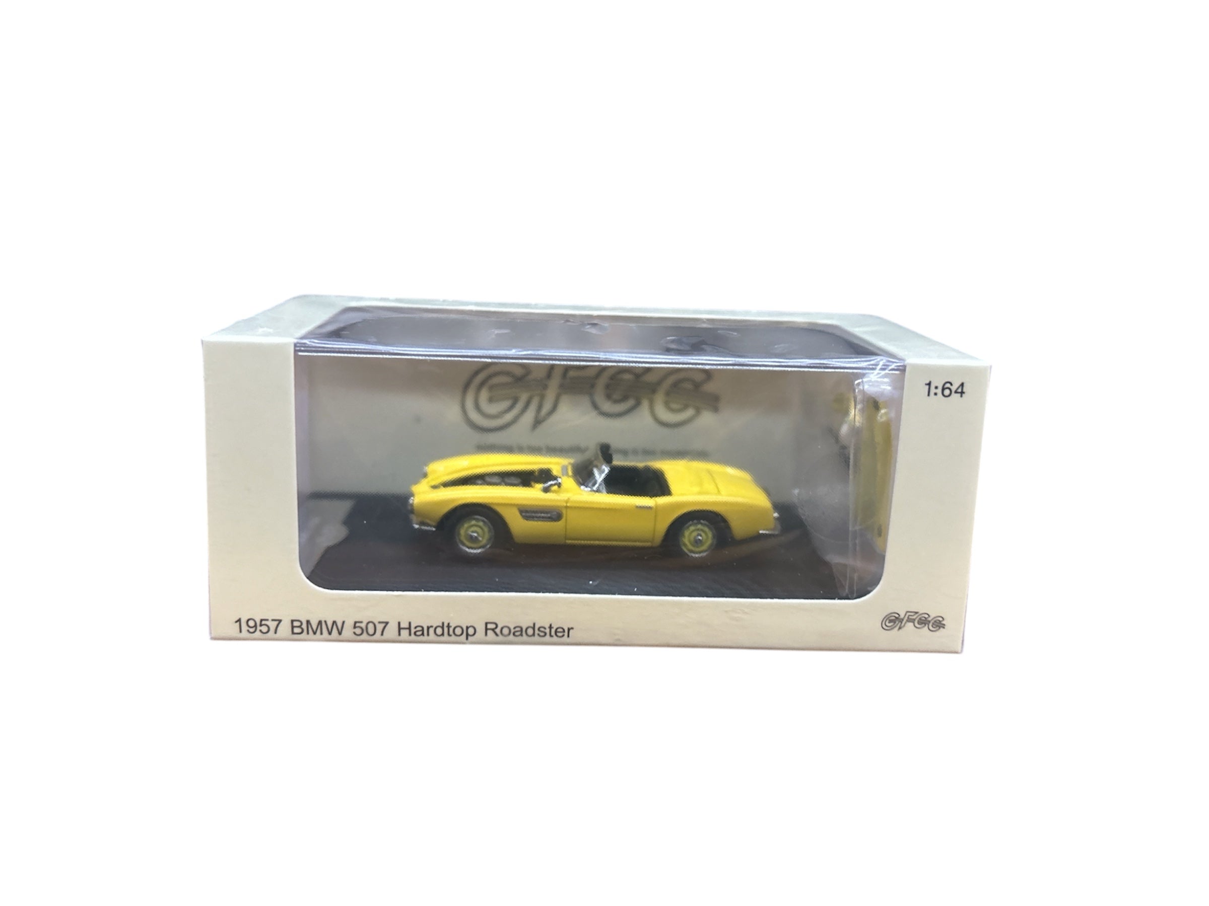 GFCC 1:64 Scale Yellow 1957 BMW 507 Hardtop Roadster Diecast Car Model