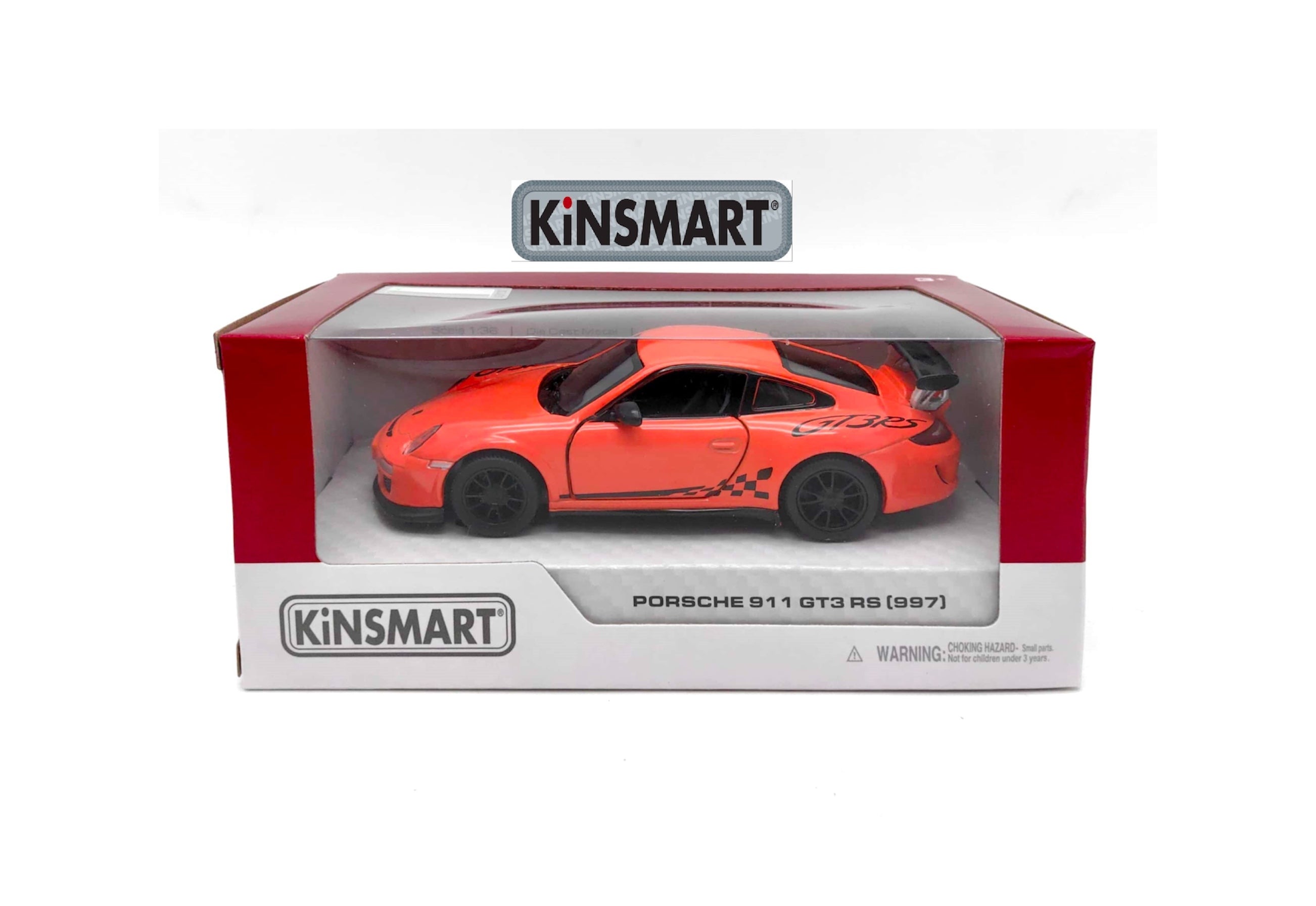 Kinsmart 2010 Porsche 911 GT3 RS in 1:36 scale die-cast metal model