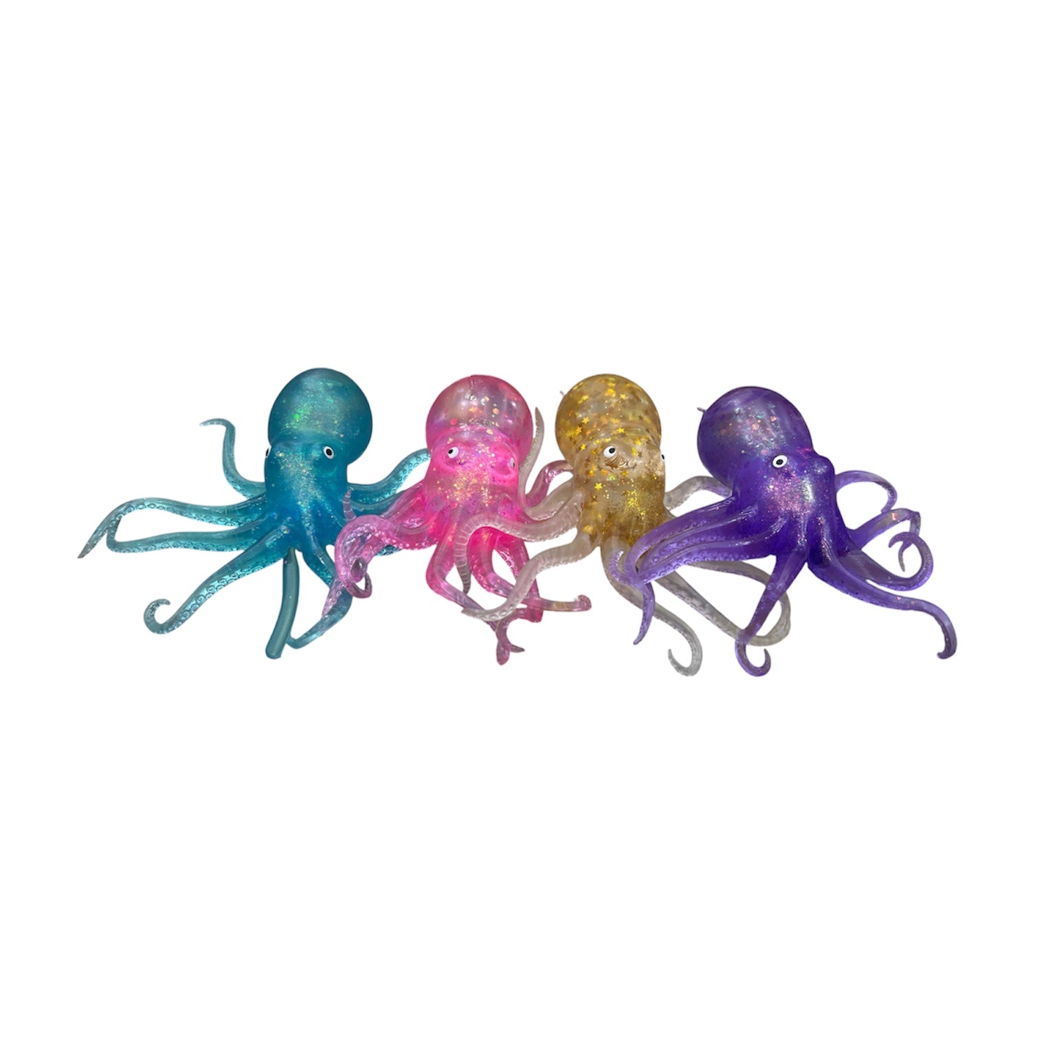 Glitter Octopus Squishy Stress Balls Random One (Pack Of 2)
