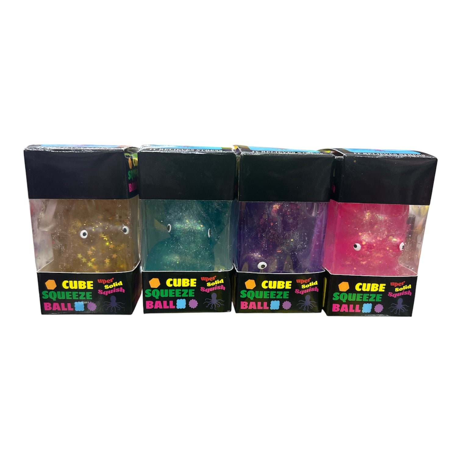 Glitter Octopus Squishy Stress Balls Random One (Pack Of 2)