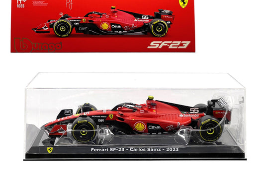 Burago 1:24 2023 Formula 1 Ferrari SF-23 #55 Carlos Sainz Car Model