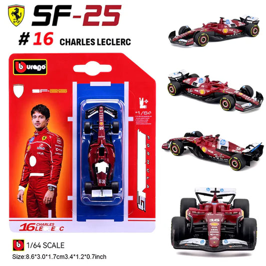 Official Bburago Formula Racing 1:64 Diecast Scale Model - SF-25 16 Charles Leclerc