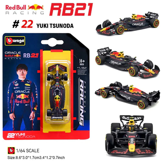 Official Bburago Formula Racing 1:64 Diecast Scale Model - Oracle Red Bull Racing RB21 22 Yuki Tsunoda