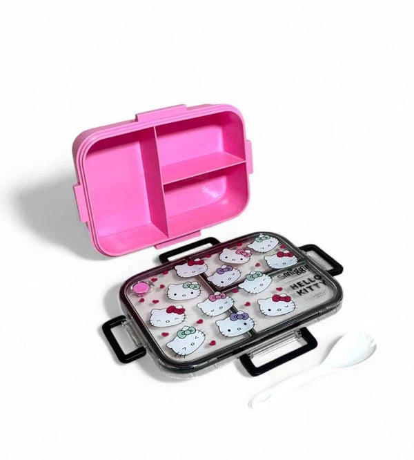 Smiggle Hello Kitty 3 Portion Lunch Box – 1200ml Leak-Proof, BPA Free Kids Lunch Box