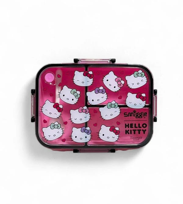 Smiggle Hello Kitty 3 Portion Lunch Box – 1200ml Leak-Proof, BPA Free Kids Lunch Box