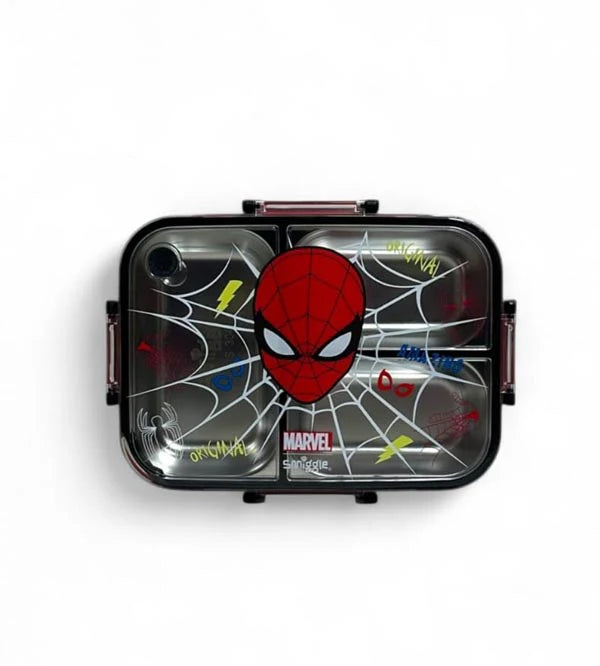 Smiggle Marvel Spider-Man 3 Portion Stainless Steel Lunch Box