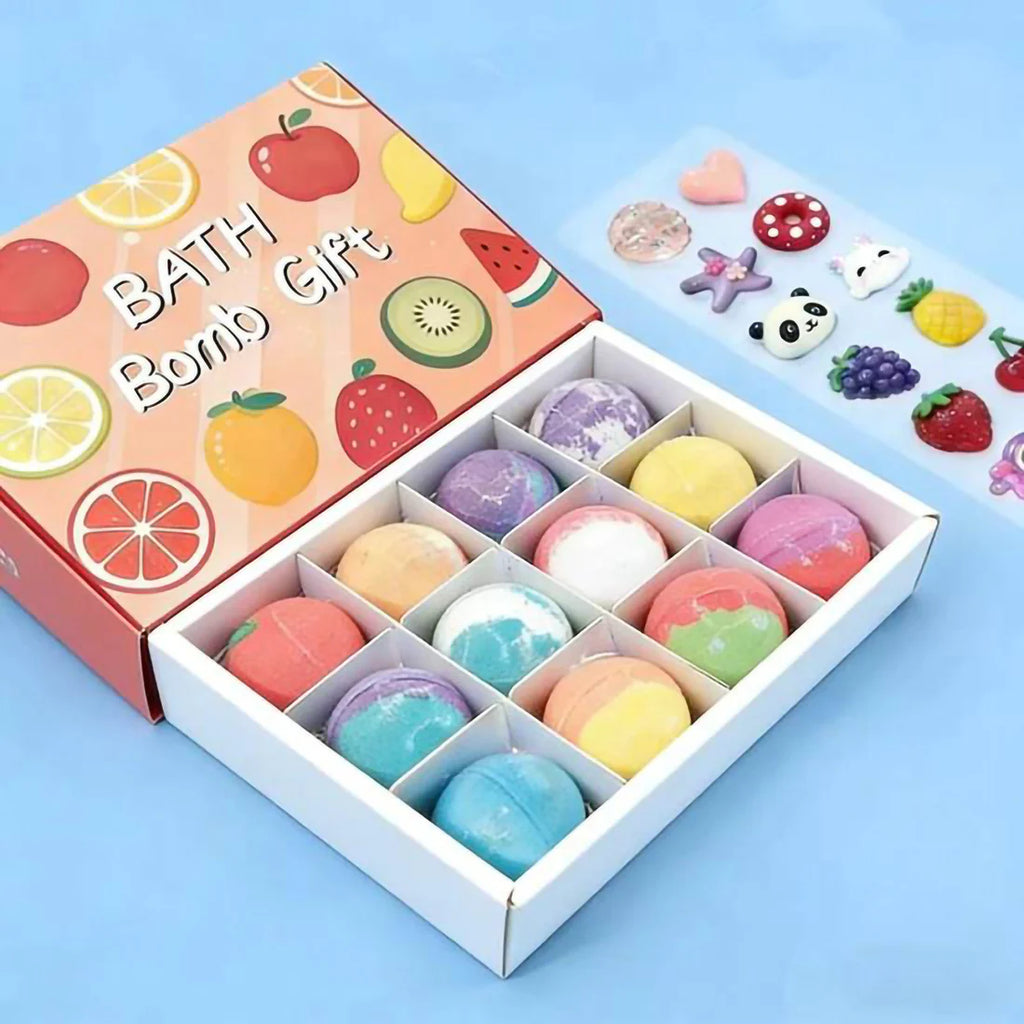 Bath Bombs Fruit-Scented fizzies Gift (12 Surprise Toy Inside) Bathbombs
